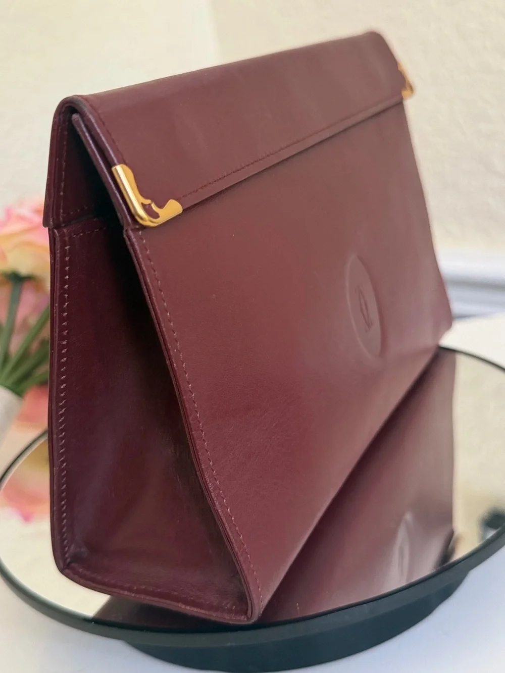CARTIER Le Must de Cartier Clutch & Chain Shoulder Bag Double Snap Closure